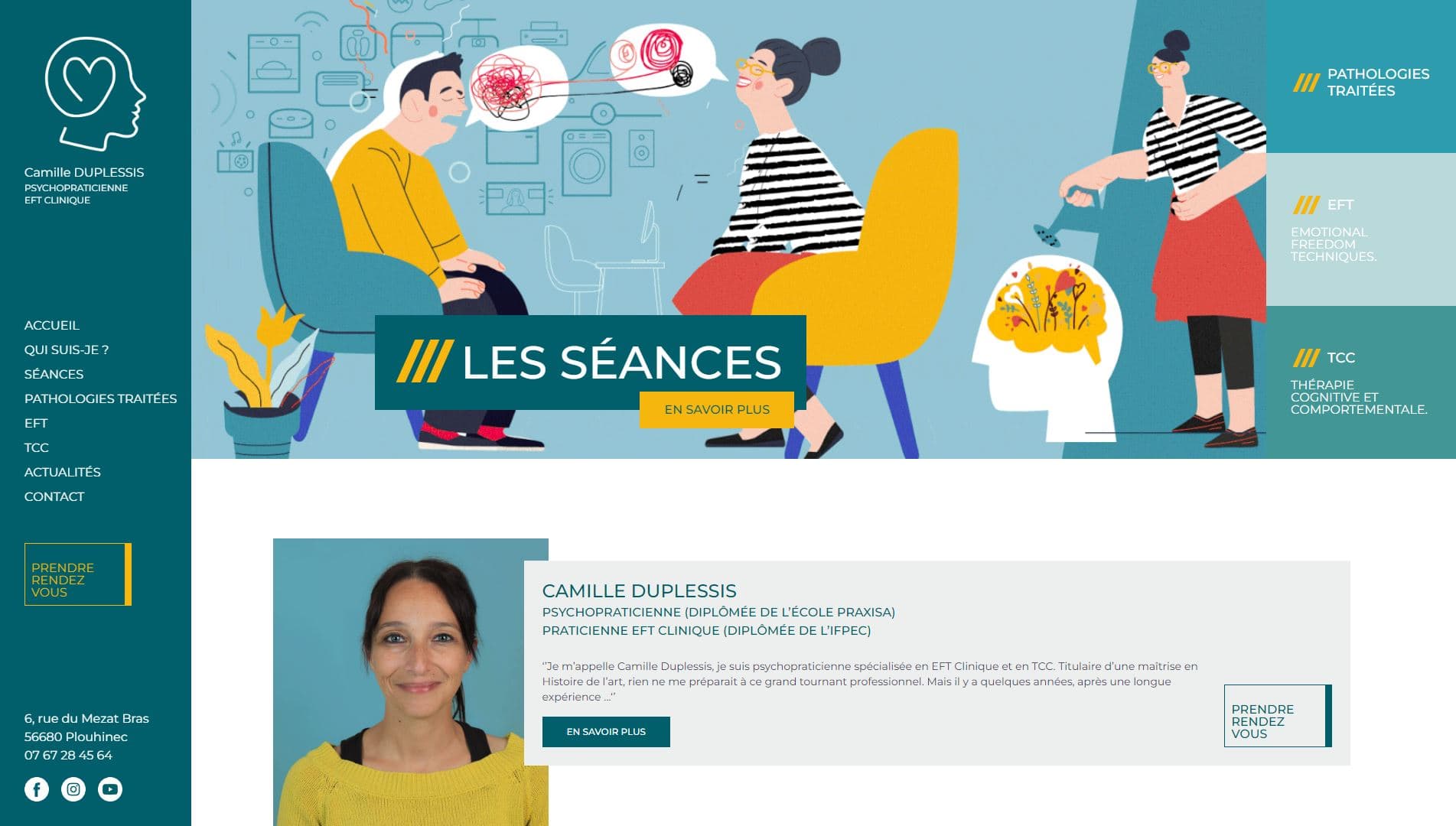 Camille Duplessis Thérapeute : Site web